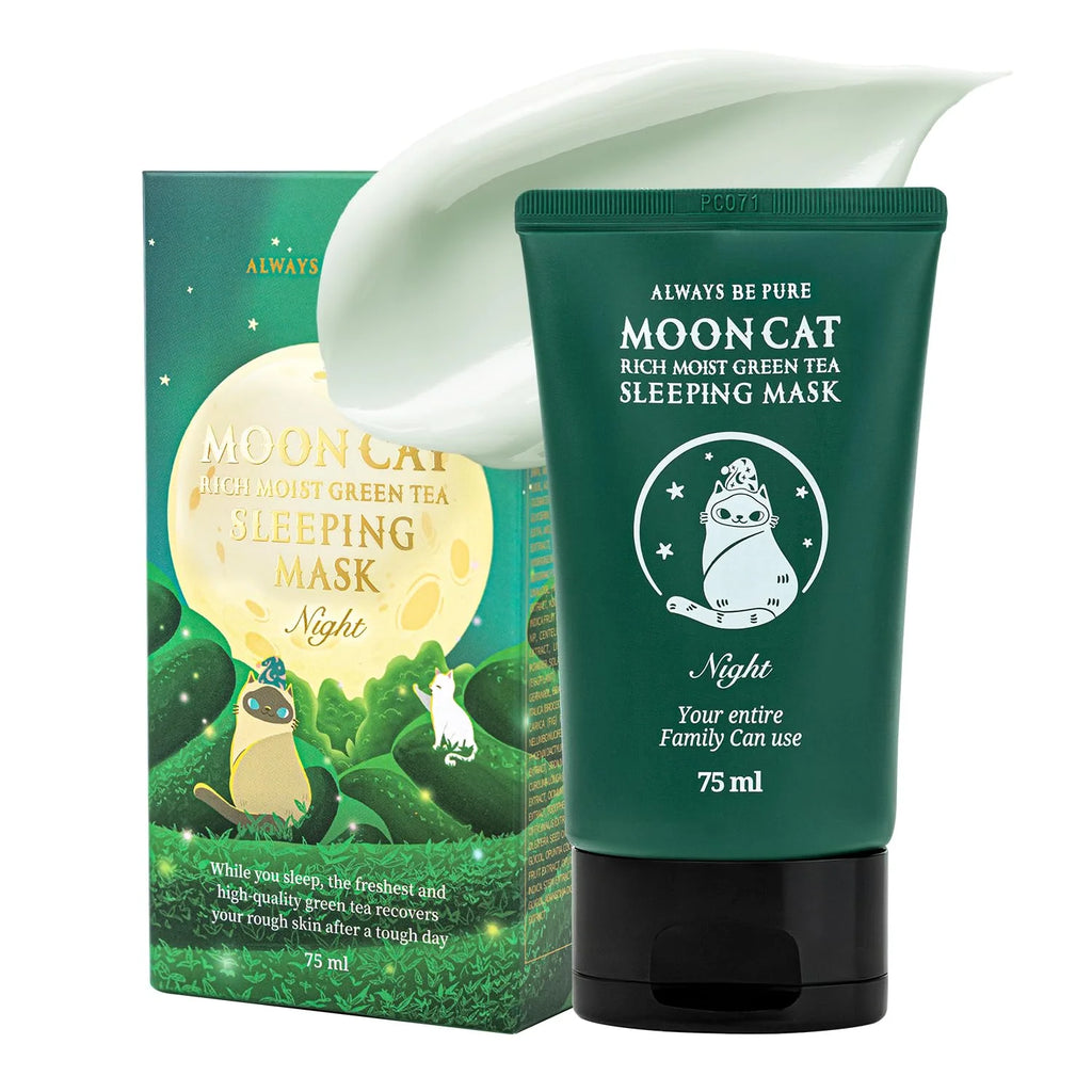 Sleeping Mask Moon Cat Real Moist Green Tea Sleeping Mask
